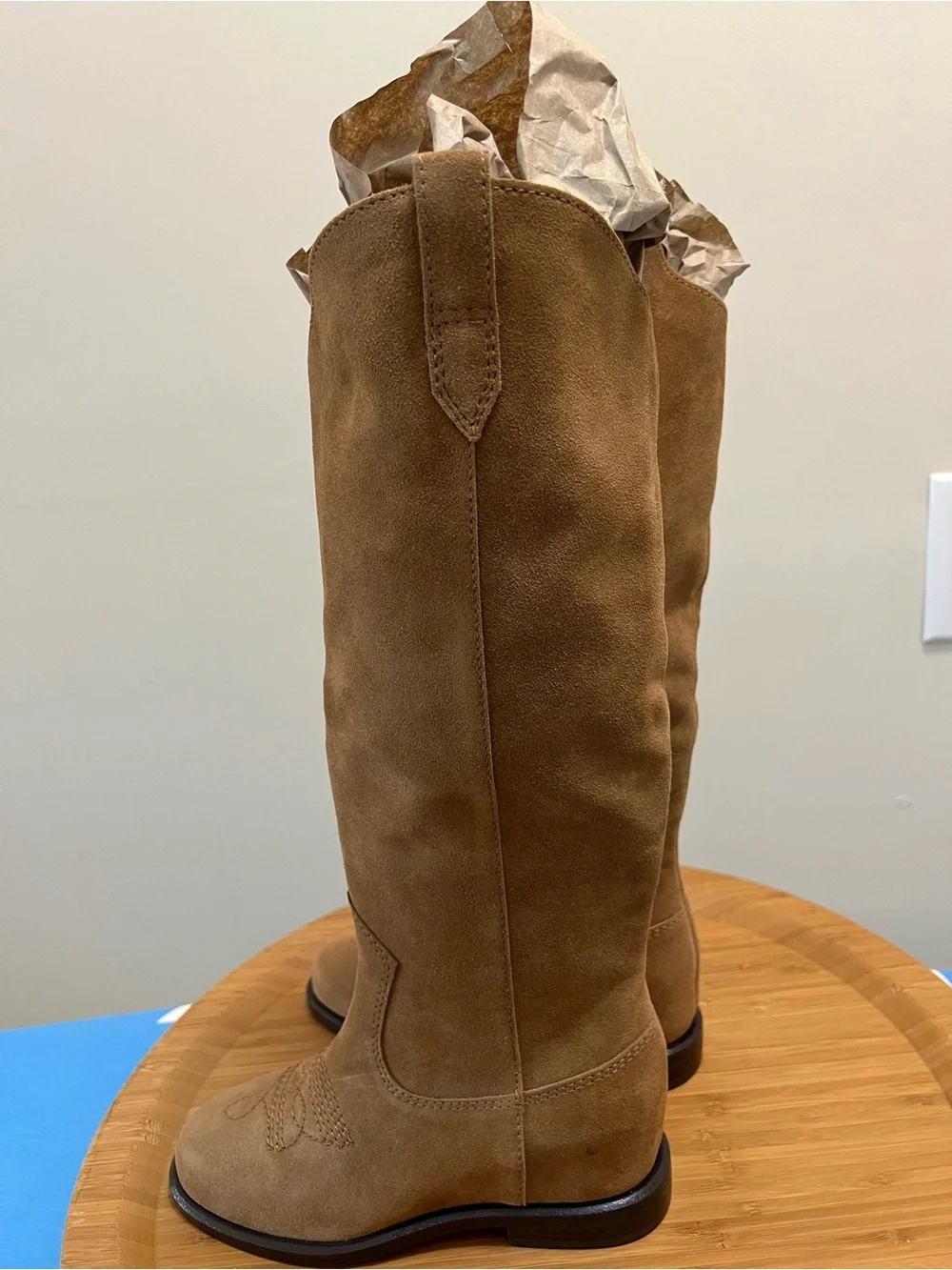 Linea Paolo Tracy pull-on Women’s Tall Suede Brown Boots Size 5Brand New No Box